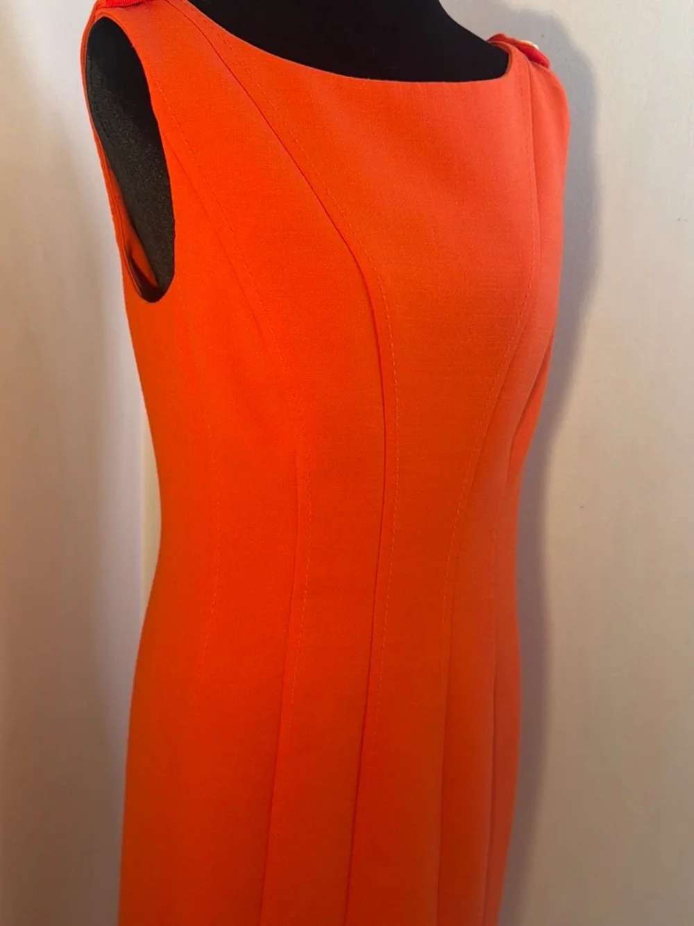 Tory Burch Vibrant Orange Sleeveless Sheath Dress